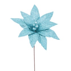 Vara poinsettia tejido turquesa 33 x 37 cm