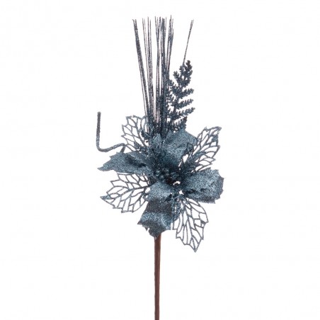 Pick poinsettia turquesa 35 cm