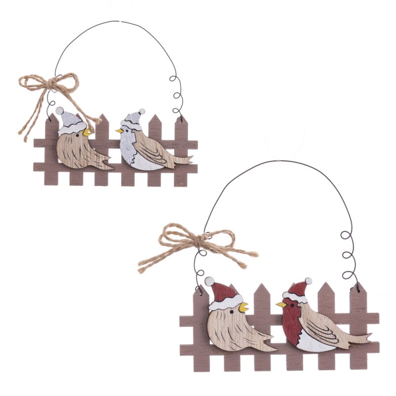 Colgante 2 pájaros madera 2 c 0 80 x 11 x 21 cm