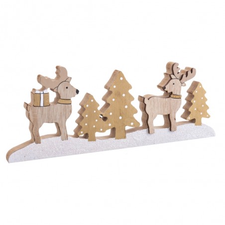 Peana ciervos árboles madera 1 80 x 28 x 10 50 cm