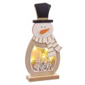 Muñeco nieve con luz led madera 19 50 x 6 x 42 50 cm