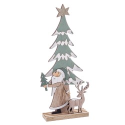 Peana árbol papá noel madera 12 x 30 cm