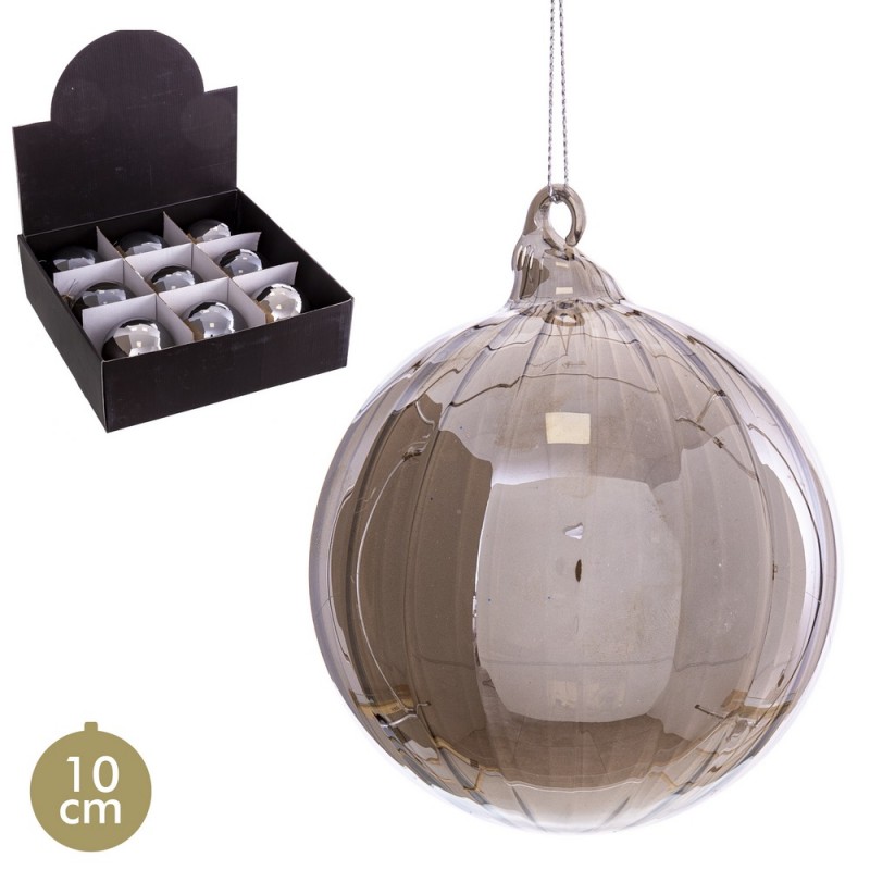 Bola vidrio gris 10 x 10 x 10 cm