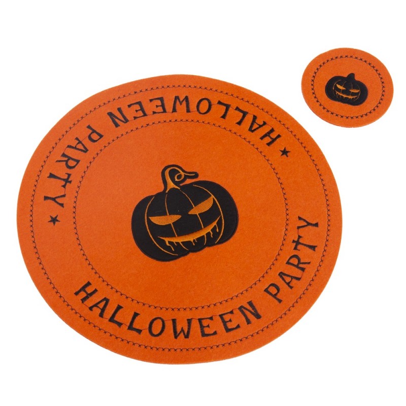 Salvamantel y posavasos fieltro naranja 33 x 33 x 0 30 cm