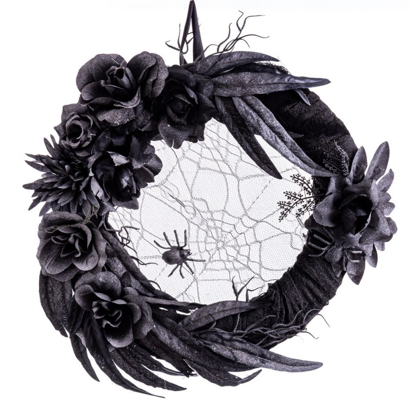 Corona flores gris 55 x 45 x 7 cm