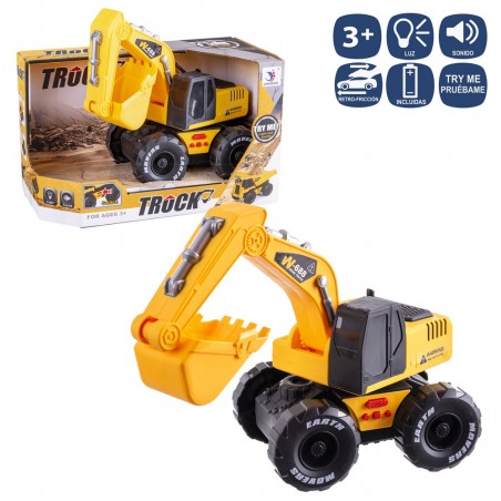 Retro excavadora fricción luz y sonido 26 cm