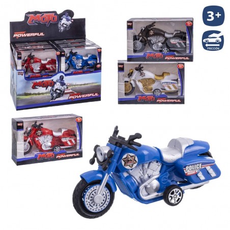 Moto policía fricción 4 c 16 cm