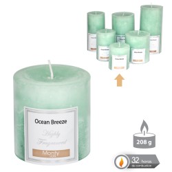 Vela cilíndrica perfumada turquesa 7 x 7 cm