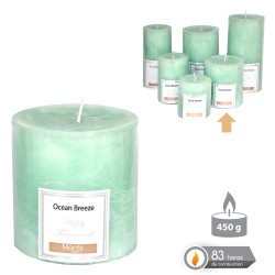 Vela cilíndrica perfumada turquesa 8 70 x 9 cm