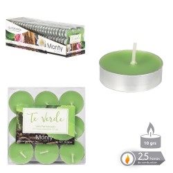 S 9 vela tealight perfumada verde 3 80 x 1 20 cm
