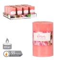 Vela cilíndrica perfumada rosa 7 50 x 12 cm