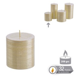 Vela cilíndrica oro navidad 6 80 x 7 cm