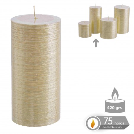 Vela cilíndrica oro navidad 6 80 x 14 cm