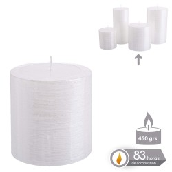 Vela cilíndrica blanco nacarado navidad 8 70 x 9 cm