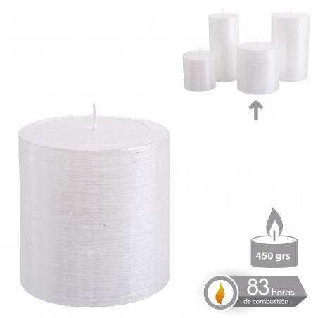 Vela cilíndrica blanco nacarado navidad 8 70 x 9 cm