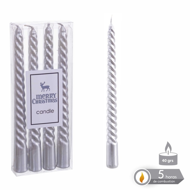 S 4 vela espiral plata navidad 1 80 x 20 cm