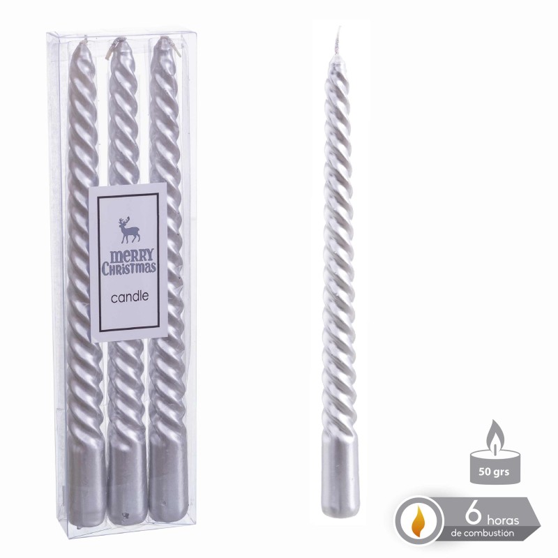 S 3 vela espiral plata navidad 1 80 x 25 cm