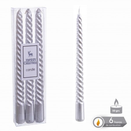 S 3 vela espiral plata navidad 1 80 x 25 cm