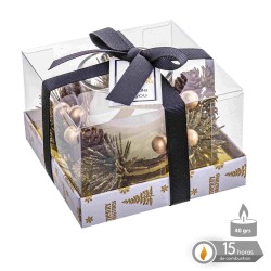 Vela tarro cristal muerdago oro navidad 10 50 x 10 50 x 6 70