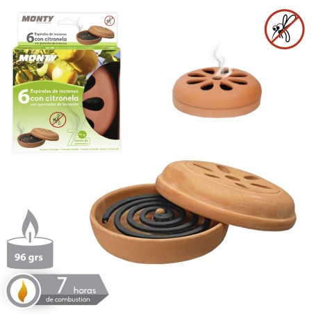 S 6 espiral incienso citr. quemador terr