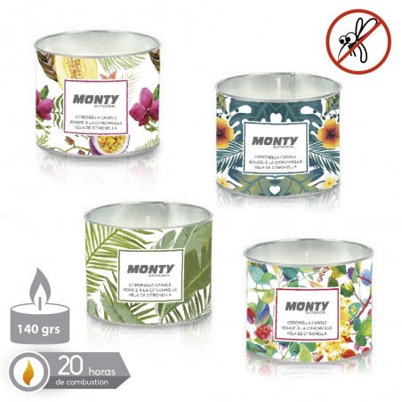 Vela 3% citronela deco flower lata 9 80 x 8 cm