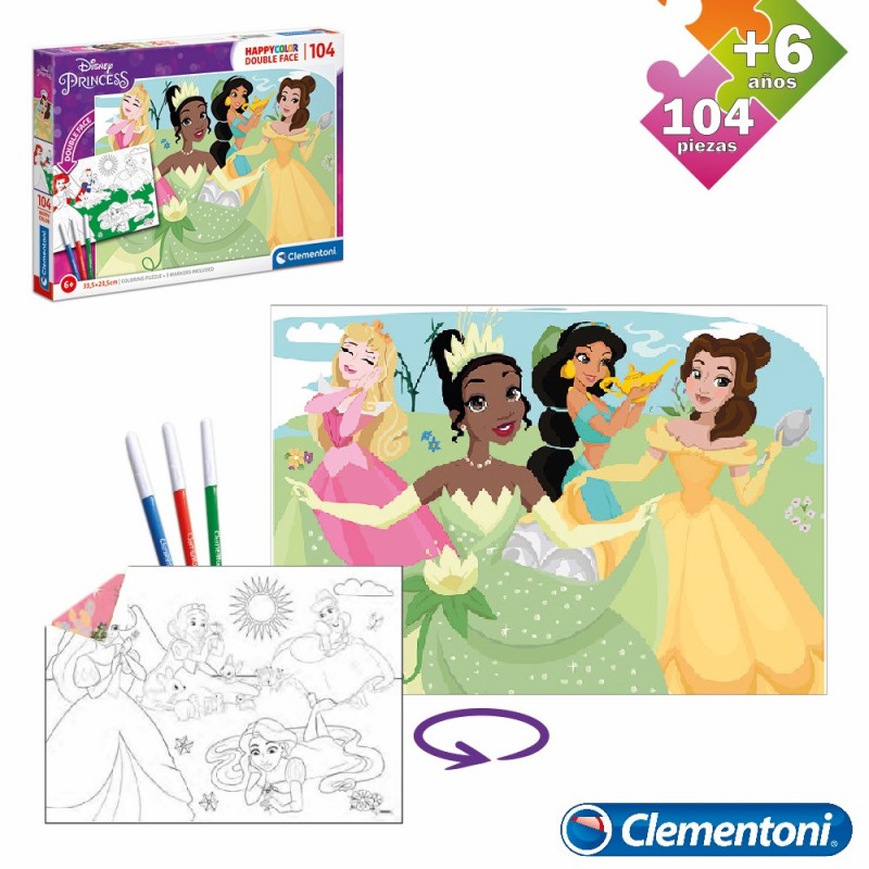 Puzzle 104 pcs doble cara princ.disney