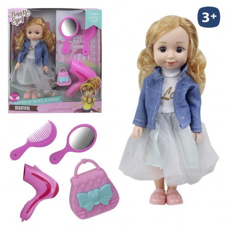 Muñeca jeans con accesorios 26 cm