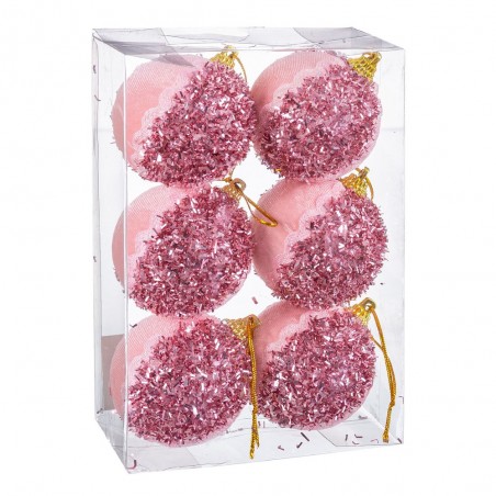 S 6 bolas foam rosa 6 x 6 x 6 cm