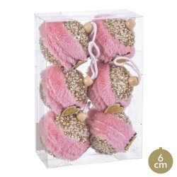 S 6 bolas foam oro rosa 6 x 6 x 6 cm