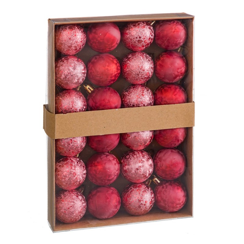 S 24 bolas aguas plástico rojo 4 x 4 x 4 cm