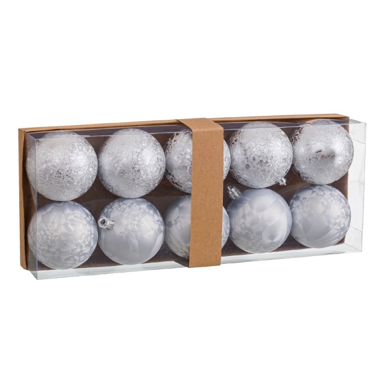 S 10 bolas aguas plástico plata 6 x 6 x 6 cm