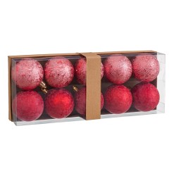 S 10 bolas aguas plástico rojo 6 x 6 x 6 cm