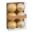 S 6 bolas aguas plástico oro 8 x 8 x 8 cm
