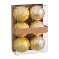 S 6 bolas aguas plástico oro 8 x 8 x 8 cm