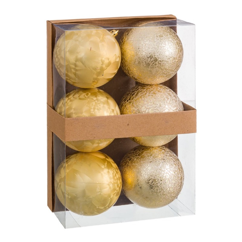 S 6 bolas aguas plástico oro 8 x 8 x 8 cm