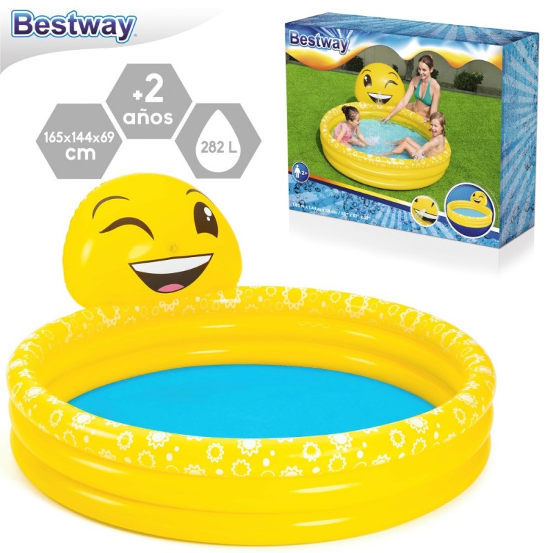 Piscina actividades emoji hinchable 165 x 144 x 69 cm