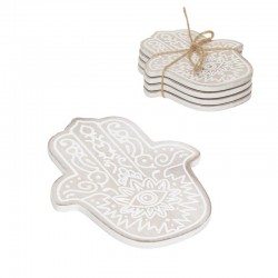 Juego de 4 posavasos forma mano de fatima