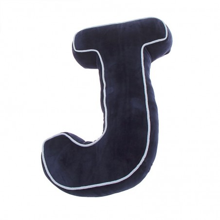 Cojin forma letra j azul marino