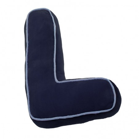 Cojin forma letra l azul marino
