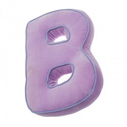 Cojin forma letra b rosa