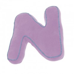 Cojin forma letra n rosa