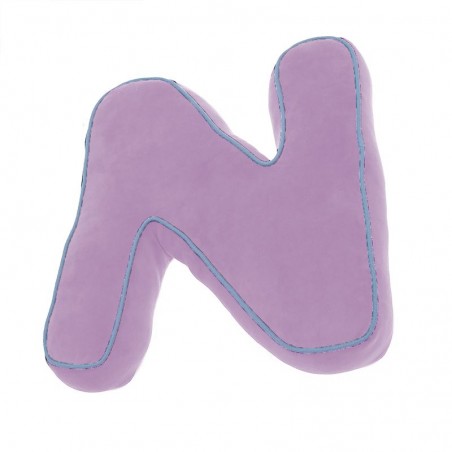 Cojin forma letra n rosa