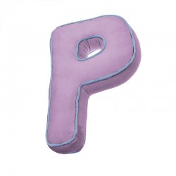 Cojin forma letra p rosa