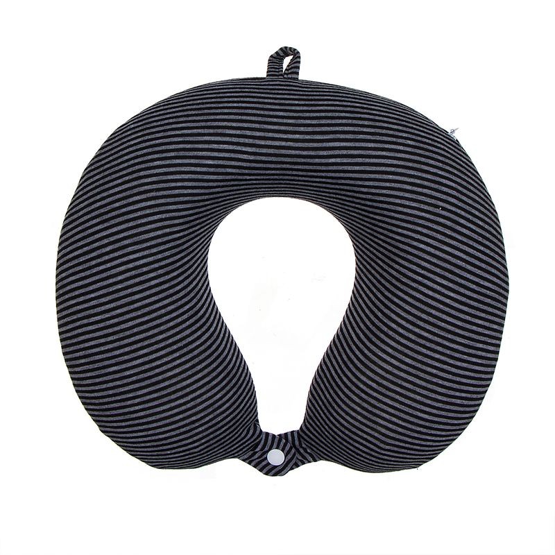 Cojin de viaje visco rayas negras