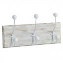 Perchero madera 3 ganchos blanco