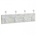 Perchero madera 4 colgadores blanco