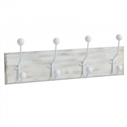 Perchero madera 4 colgadores blanco