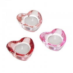 Juego de 3 portavelas de te forma corazon