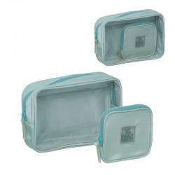 Juego de 2 neceseres verde agua