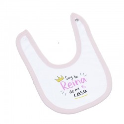 Babero con frase soy la reina de la casa